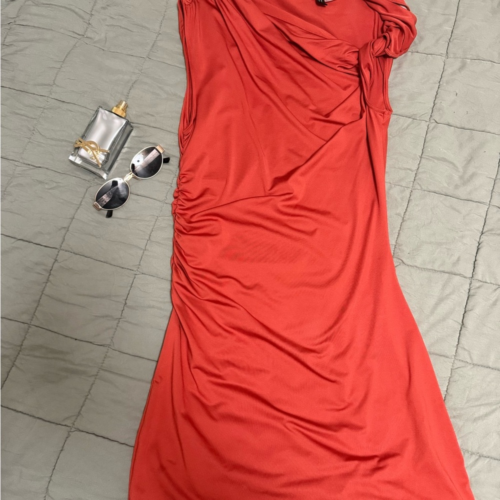 H&M One Shoulder Red Dress